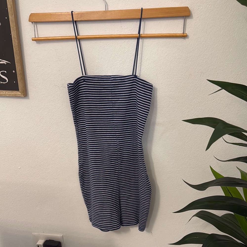 Striped Navy and White Dress
